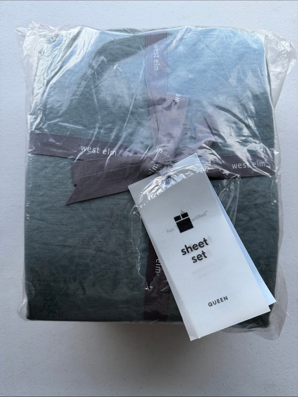 West Elm Queen European Linen Sheet Set NWT